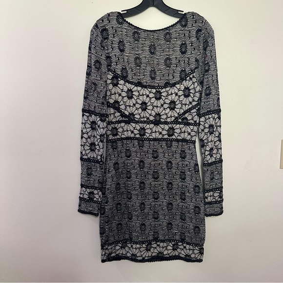 Free People Botanical Forest Knit Lace Long-Sleeve Bodycon‎ Dress Size Medium M - Picture 6 of 8